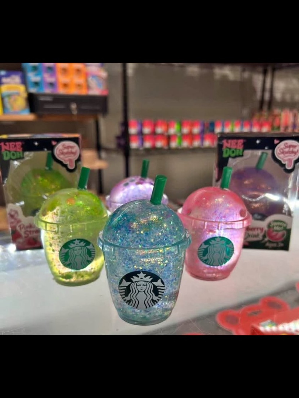 Starbucks Glitter Mini Cup Trinket - Blue, Green, Pink